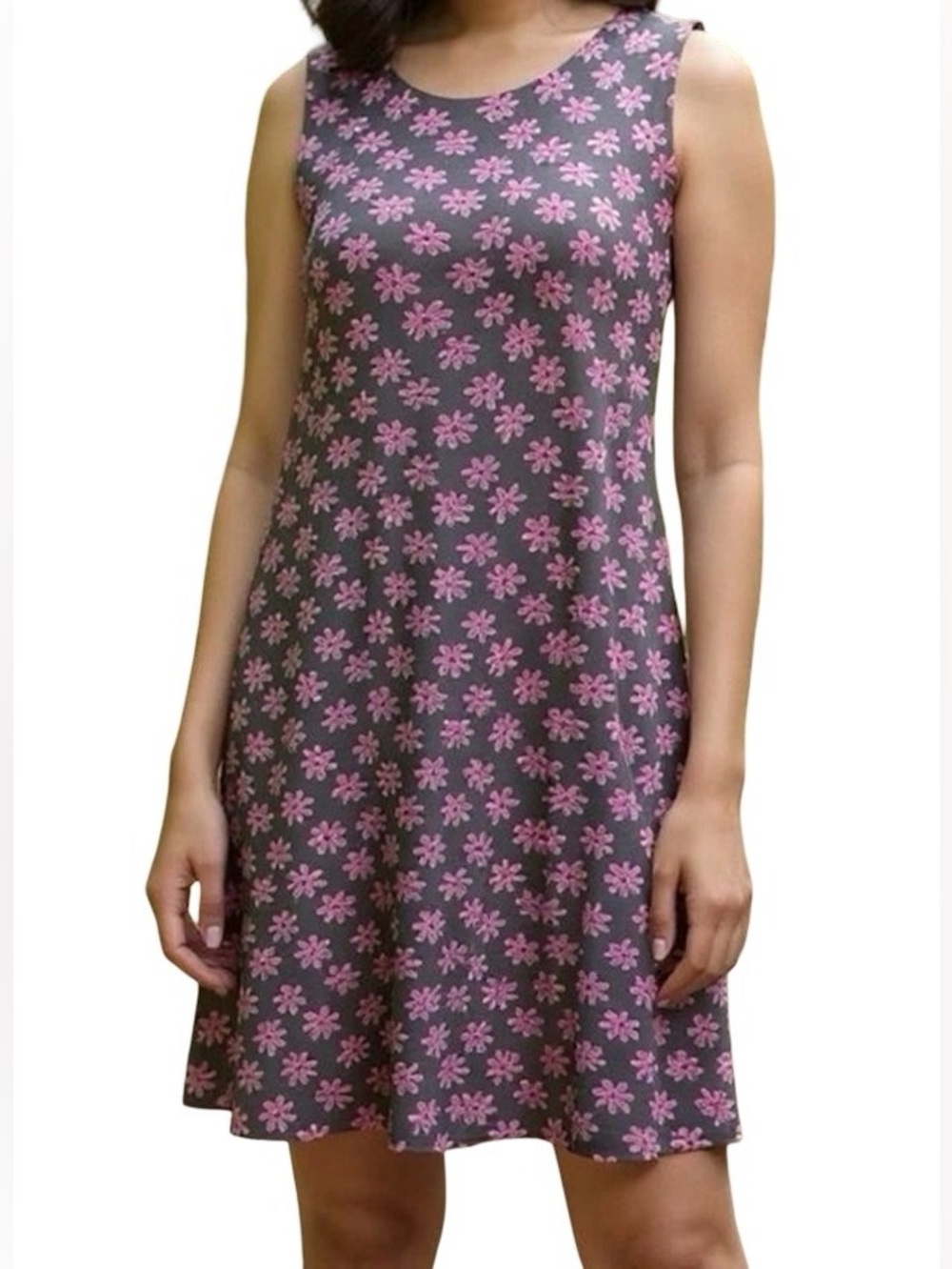 NWT Architect Pink Flowers Soft stretchy Large Flowy Midi Dress for Summer Fall